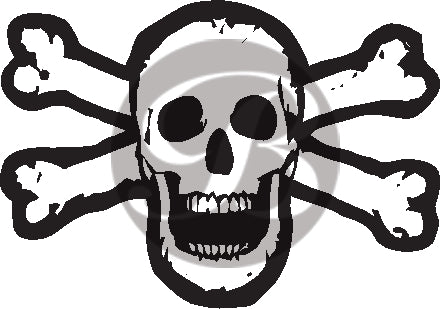 Non-Iridescent Skull and Crossbones Decal