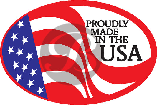 Non-Iridescent Proudly Made in the USA Oval Decal