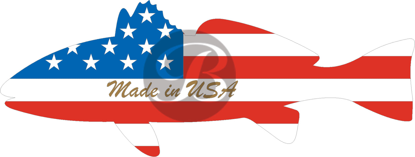 Non-Iridescent Fish Flag - Made in USA (Gold) Decal