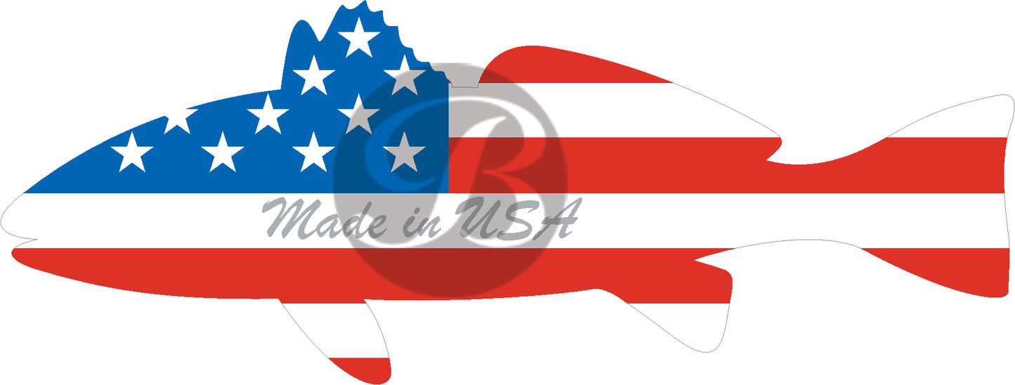 Non-Iridescent Fish Flag - Made in USA (Silver) Decal